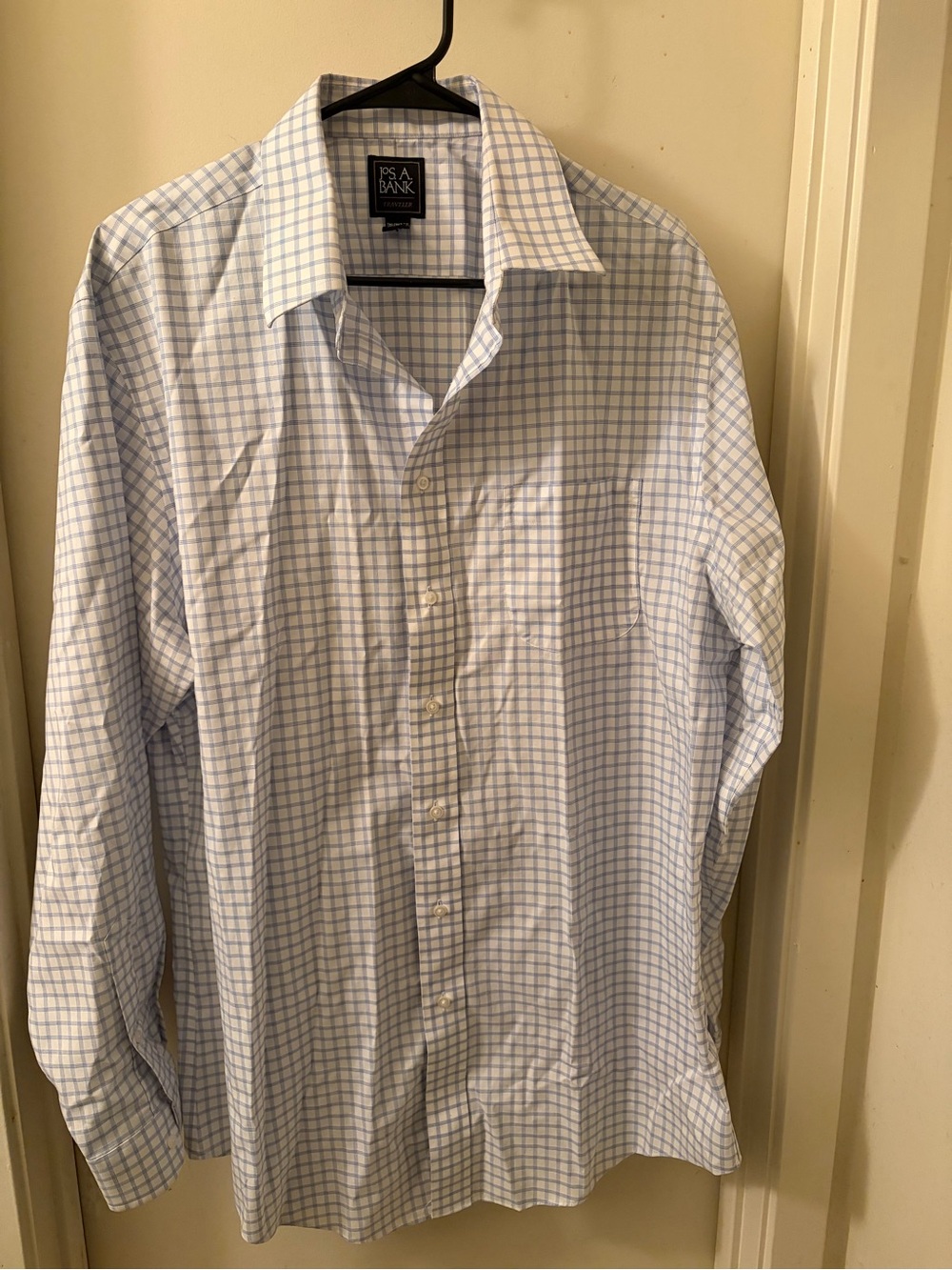 Jos. A. Bank Light Blue Checked Dress Shirt